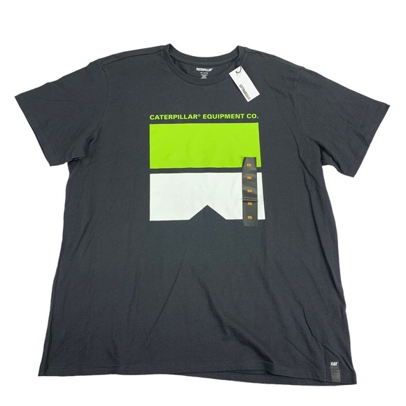 Caterpillar Mens Connect Blocks CAT Logo Short Sleeve T-Shirt Black 2XL - Picture 1 of 4